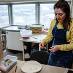 Rebecca Brown working in her studio 2019